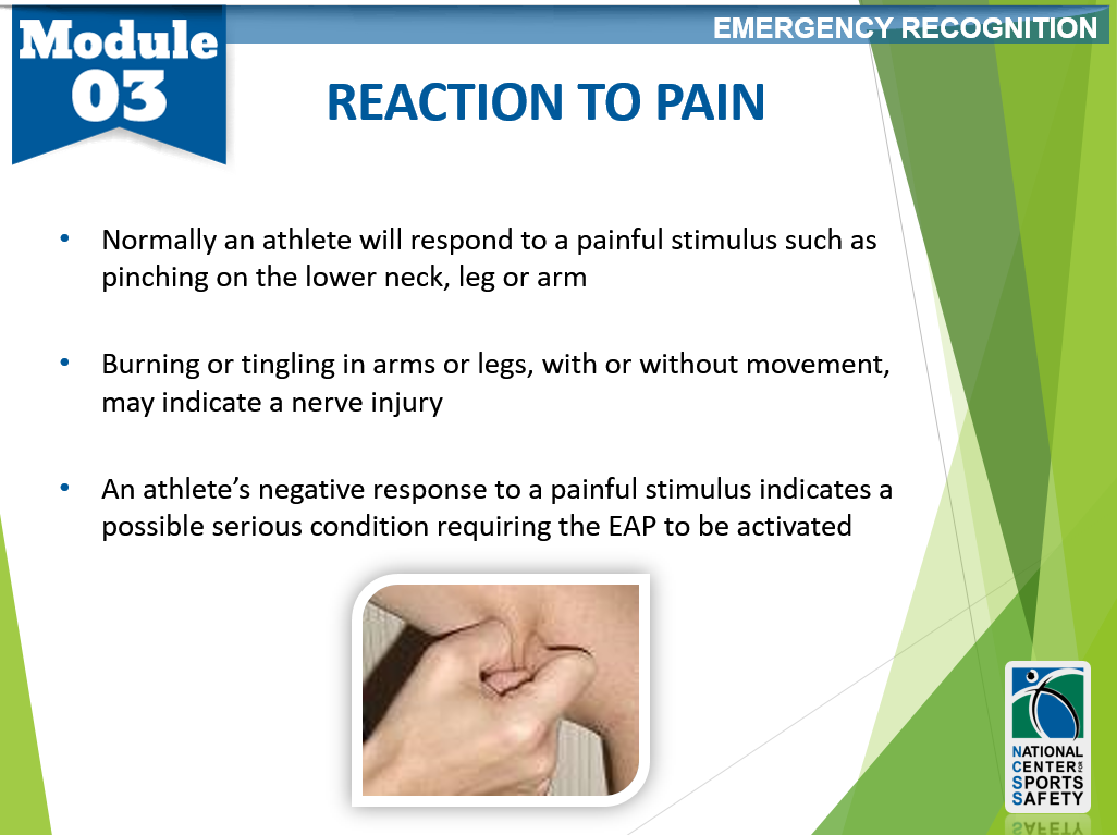 16reactiontopain National Center for Sports Safety