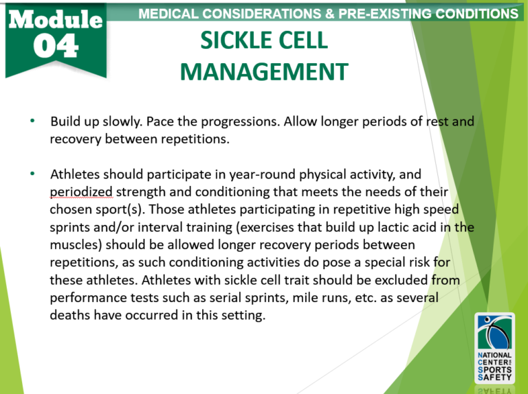 Sickle Cell Management National Center for Sports Safety