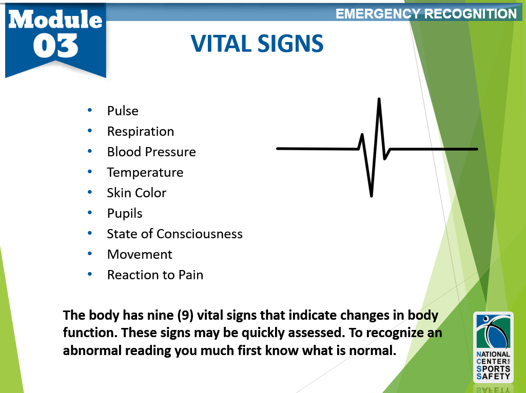 Vital Signs National Center for Sports Safety