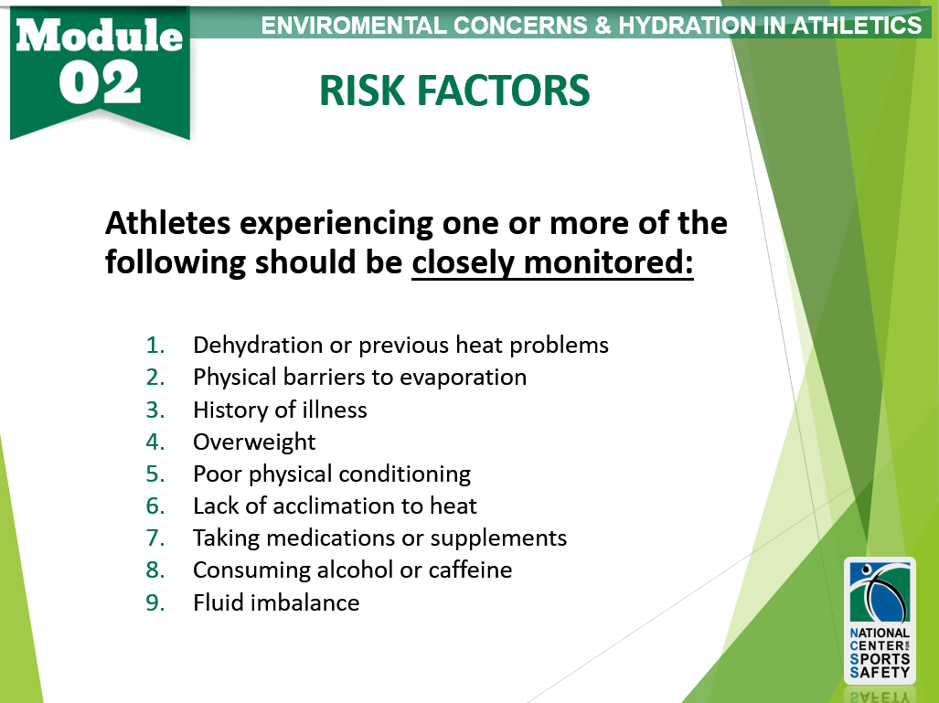 module2riskfactors National Center for Sports Safety