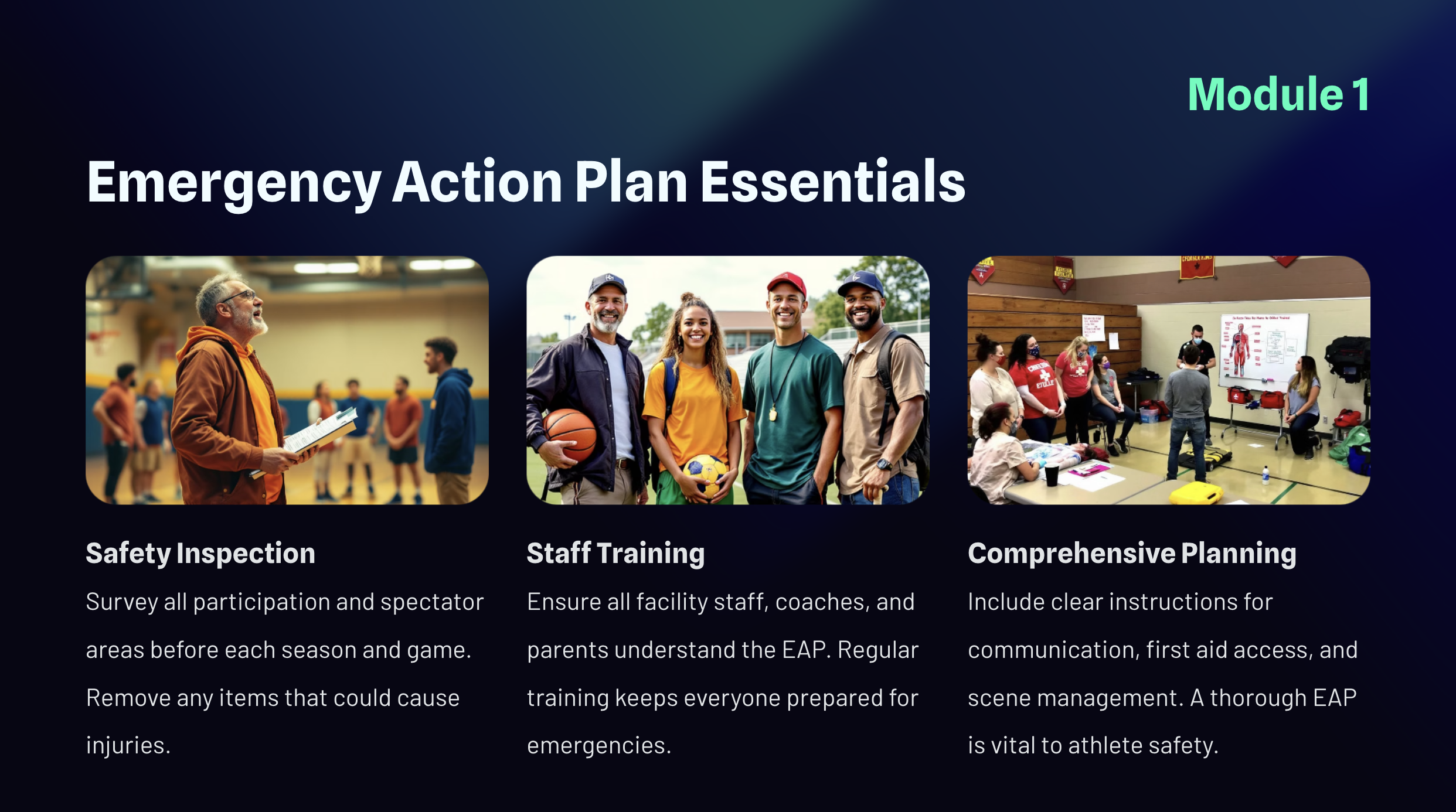 Emergency Action Plan - Essentials | National Center for Sports Safety